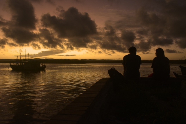 Fotografia de Itacaré avec le fleuve Rio de Contas et l'océan